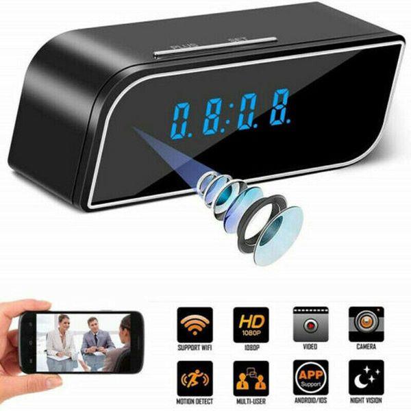 

qzt mini clock camera wifi full hd 1080p smart electronic clock camera wireless night vision ip secret for home security