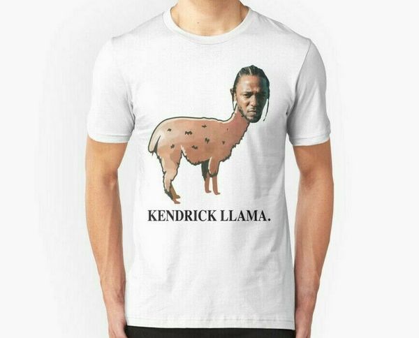 

новый кендрик llama white men's t-shirt размер s-2xl подарок на день рождения tee shirt