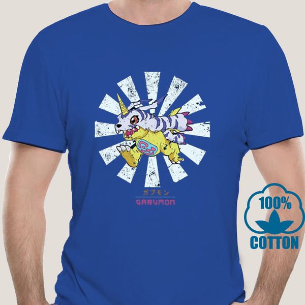 

0658d gabumon retro японский digimon mens t-shirt мужчины женщины мужская мода тенниску бесплатная доставка