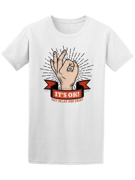 

retro pop art ok hand gesture men tee -image by festive tee shirt