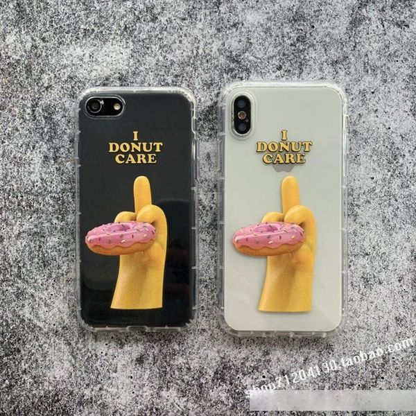 

spoof cartoon donut iphonexsmax phone case apple 78plus soft case 11pro transparent drop-resistant xr