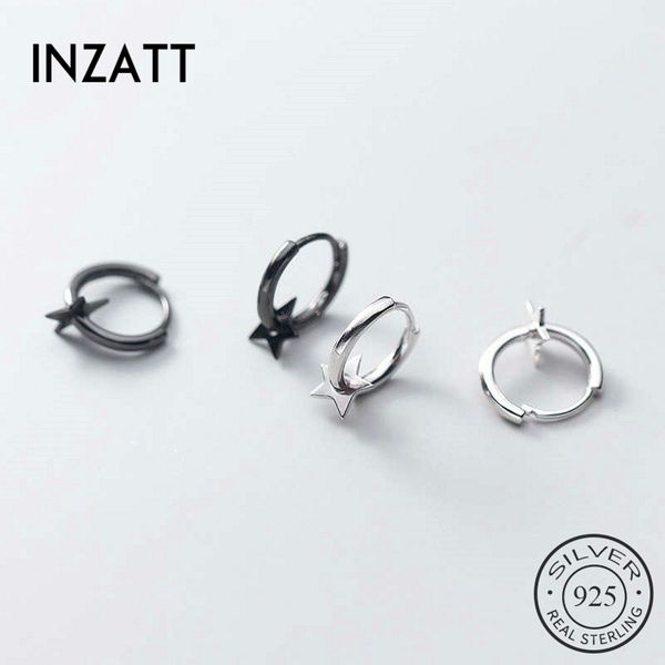 

inzareal 925 sterling silver star hoop earrings for fashion women party hiphop fine jewelry minimalist accessories gift, Golden;silver