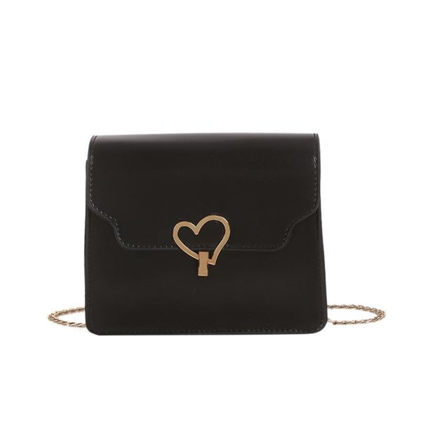 

women fashion heart metal lock shoulder bag pu leather purse messenger bags lady handbag with chain crossbody bag bolsa#yu