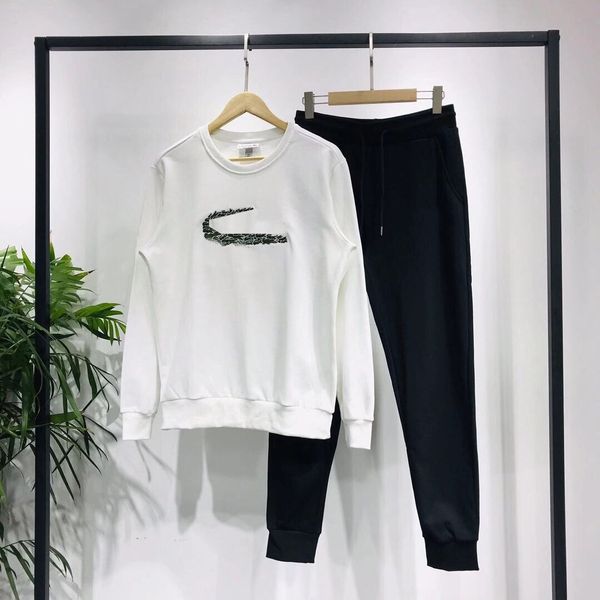 

Men Women Tracksuit with Animal Design Style Autumn Winter Spring Pullover Hoodie+Pants Two Pieces Set Black White with Labels Size M-2XL