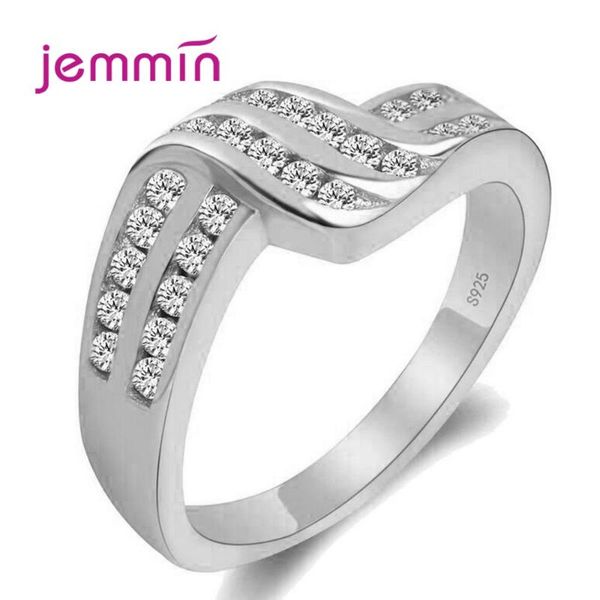 

cluster rings twist classical cubic zirconia wedding engagement ring for woman girls austrian crystals gift 925 sterling silver, Golden;silver