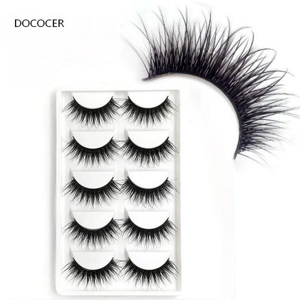 

false eyelashes 2021 5 pairs 3d soft mink hair fluffy wispy thick lashes full strips handmade eye makeup tools