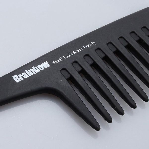 

brainbow 1pc plastic hair brush wide tooth comb with hanger large wide comb for straight wavy hair care styling tool q bbyfjw, Silver