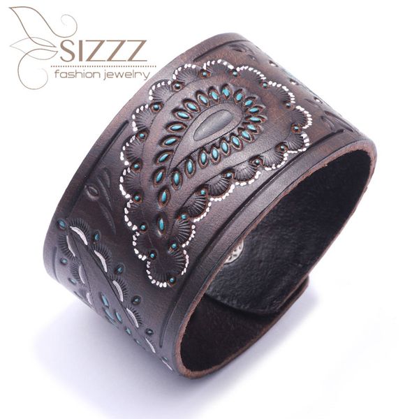 

charm bracelets 2021 european and american fashion personality tide wide punk bracelet&bangles for men, Golden;silver