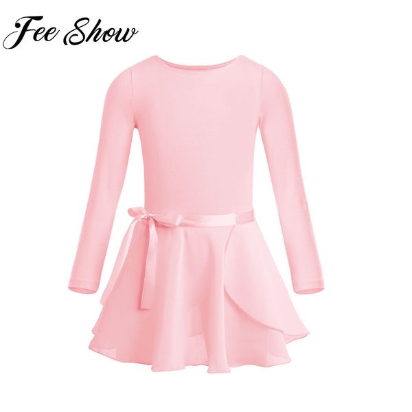 

feeshow kids girls ballet tutu dress pink short sleeves gymnastics leotard bodysuit set ballet costume for ballerina dancing, Red;yellow