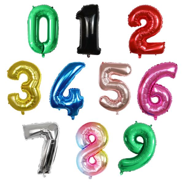 

party decoration 30/40inch rose gold pink blue black number foil helium balloons birthday baby shower celebration large globos