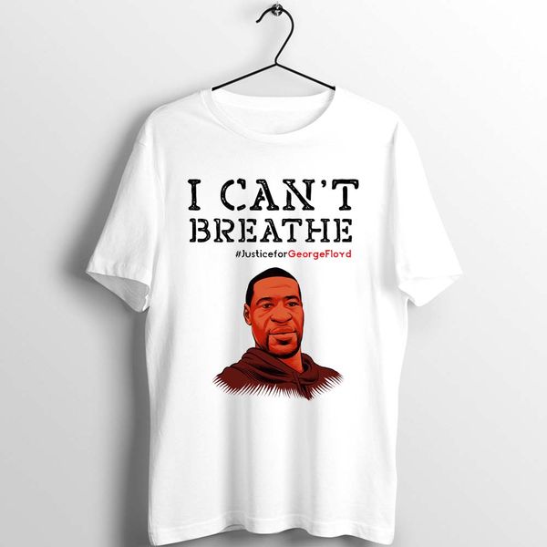 

men women t shirt justice for george floyd i can't breathe artwork printed tee