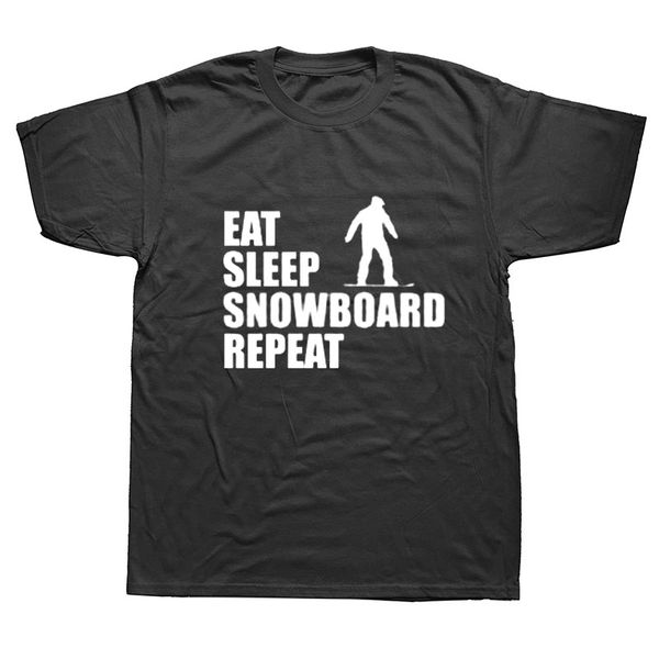 

ешь sleep сноуборд snowboardings t-shirt mens короткие рукава крупногабаритные streetwear hip hop печатные футболки лучшие тис