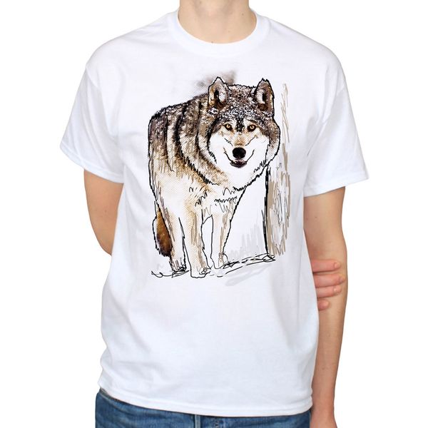 

2019 summer cool tee shirt wolf sketch animal kingdom nature dogs street art hipster mens t-shirt tee funny t-shirt