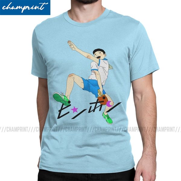 

men's t-shirts ping pong the animation peco funny cotton tees table tennis sports anime t shirt crewneck clothes plus size
