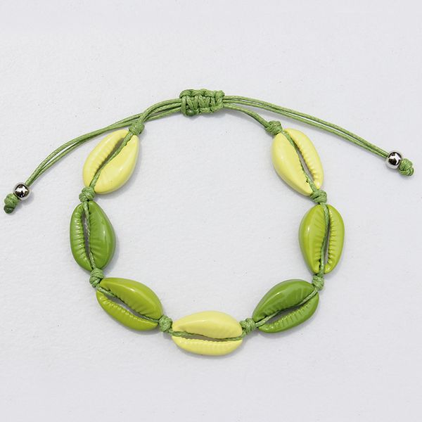 

charm bracelets sea wind color alloy beach shell bracelet bohemian style hand woven men and women avocado, Golden;silver