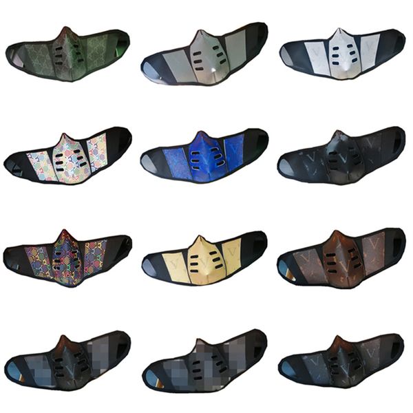 

мужской кожа pu face mask пыла дышащих лица маска мужчины женщина моющегося рот обложка мода спорт защитная маска партия подарки in, Blue