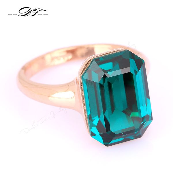

green big crystal elegant finger ring ale rose gold color fashion brand red crystal jewelry for women anel dfr276, Golden;silver