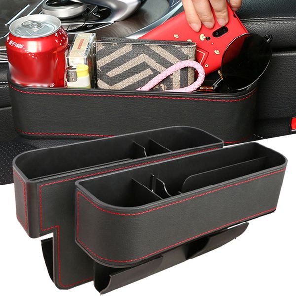 

pu leather car seat gap storage universal auto seat crevice organizer multifunction side gap storage box auto accessories