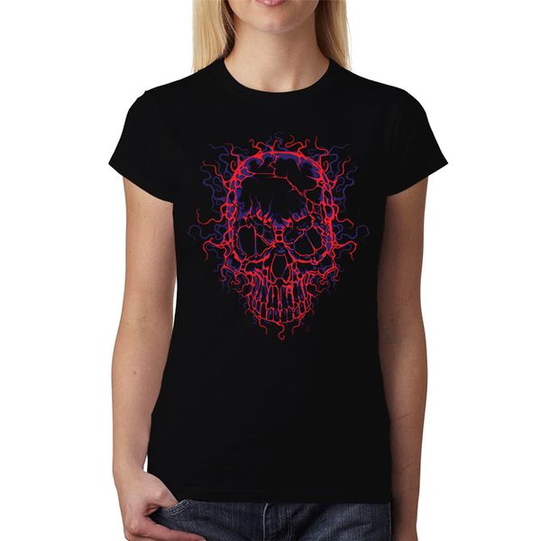 

высоковольтный черепа женщины t - shirt s - 6xl забавный дизайн tee shirt