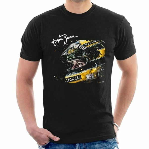 

2019 fashion ayrton senna tribute t-shirt helmet tee mens high quality