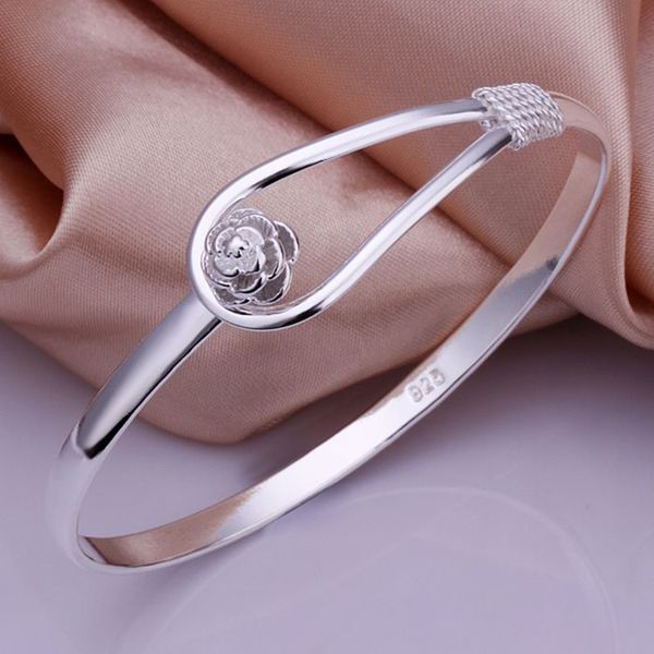 

bangle 925 jewelry silver plated fine fashion cute bracelet smtb179, Black