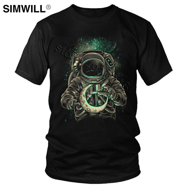 

cool space astronaut t-shirt funny casual cotton tees men's short sleeve round neck spaceman cosmonaut t shirts gift