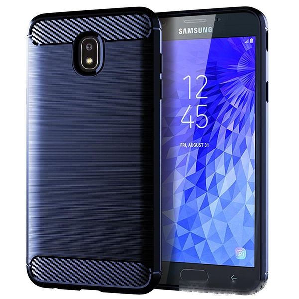 

carbon fiber phone case for samsung j7v 2nd gen silicone tpu rugged armor designed silicone rubber bumper case