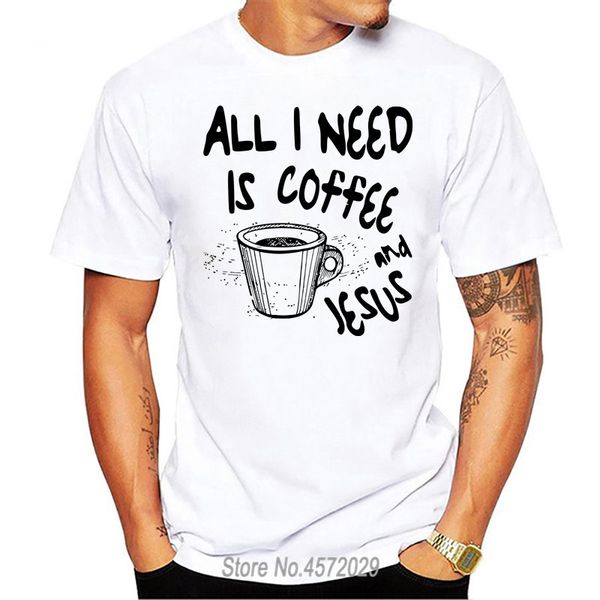 

all i need is coffee and jesus t-shirt cute christian shirt round neck selling male
