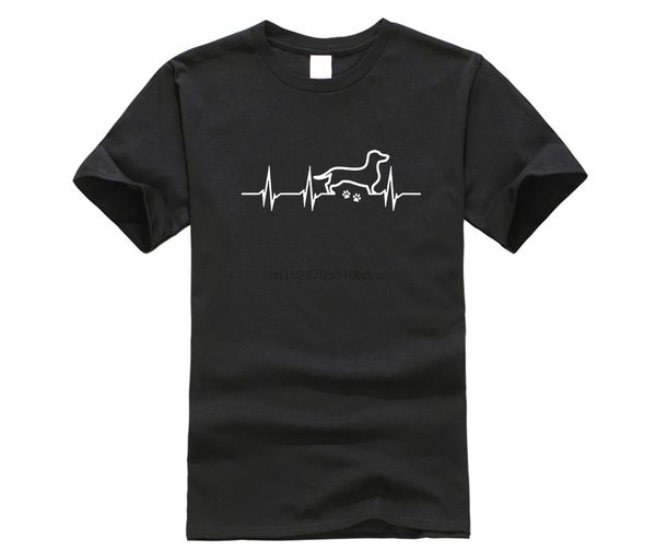 

новая марка прохладный t shirt такса такса heartbeat stylisches футболки мужские o-образным вырезом с коротким рукавом майки топы harajuku s