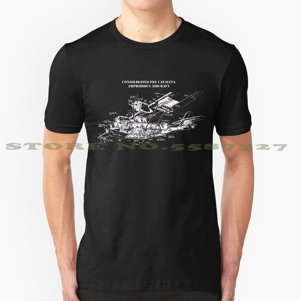 

consolidated pby catalina amphibious airplane - cutaway drawing summer funny t shirt for men women