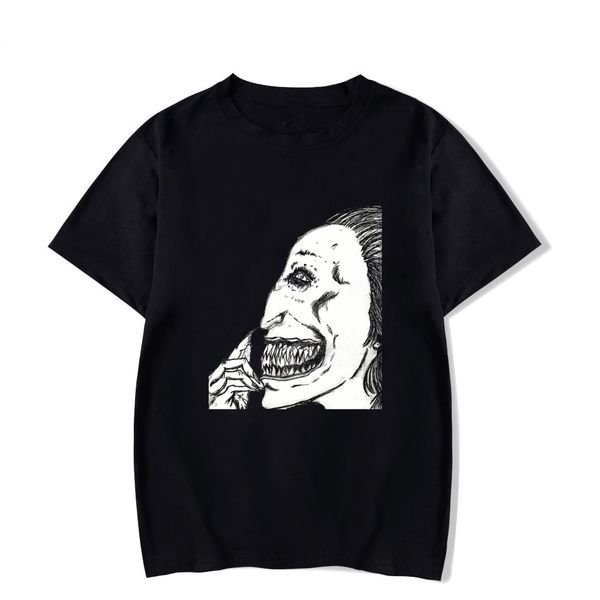 

manga junji ito t shirt men shintaro kago girl print tee shirt homme summer black coton t-shirt aesthetic japanese anime