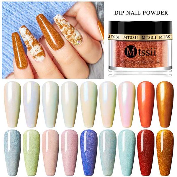 

nail glitter dipping powders dust gradient french matte effect holographic art decorations manicure, Silver;gold