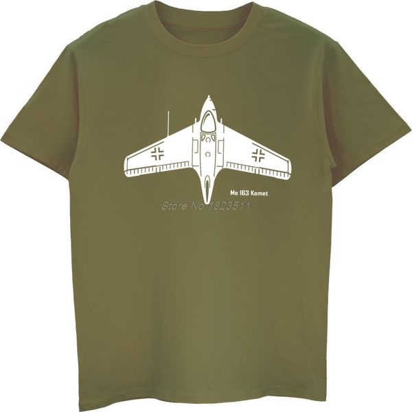 

casual men short sleeve cotton t-shirt sleling design messerschmitt me 163 komet t-shirt cool tees harajuku streetwear