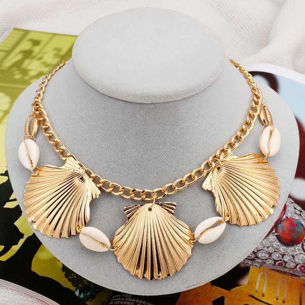 

chokers natural summer beach shell choker necklace simple bohemian seashell jewelry for women girls birthday gift, Golden;silver