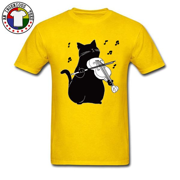 

cute cat playing violin guitar t shirt funny musician cat miaow kitten art design tshirts for men youth fashion casual teeshirt