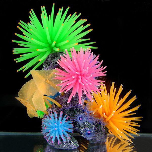 

silicone aquarium fish tank artificial coral plant underwater ornament decor 1pcs
