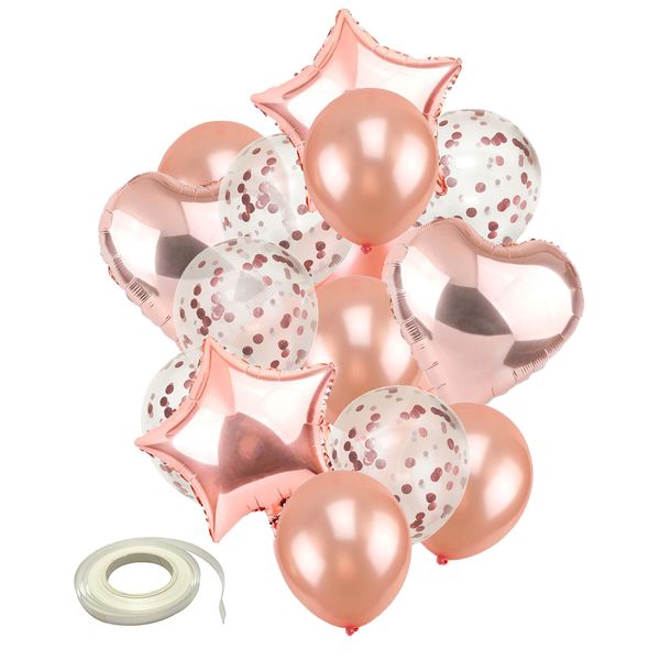 

15pcs set star love heart latex confetti balloon sets party decor
