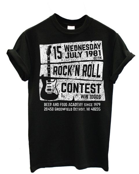 

casual printing tee shirt mens t-shirt men rock and roll contest guitarist guitar summer t-shirt