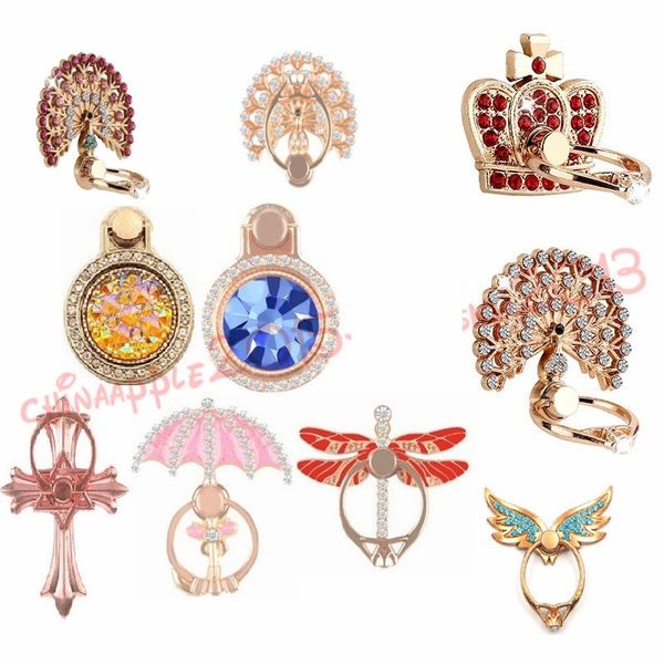 

phone holder 360 degree rotation diamond bling phone stand holder metal for iphone 7 8 x samsung finger ring holder stand