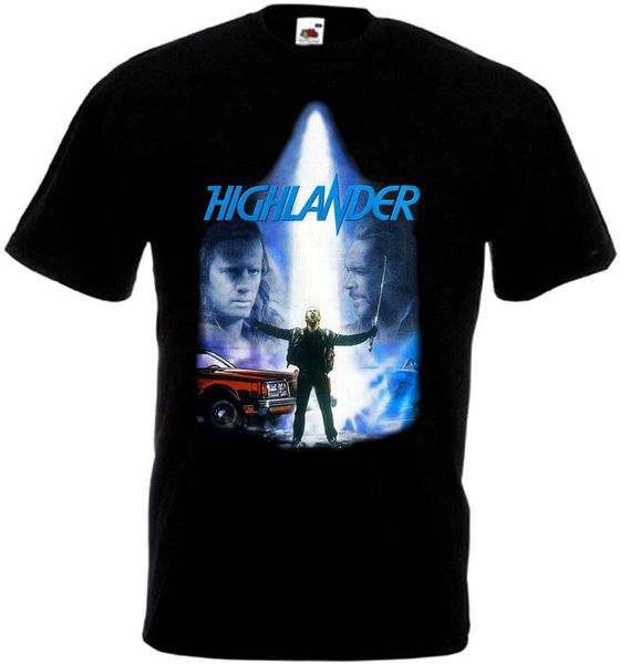 

highlander movie poster men funny t-shirt hip hop clothing tshirt gym tshirts short sleeves t shirt mens clothing