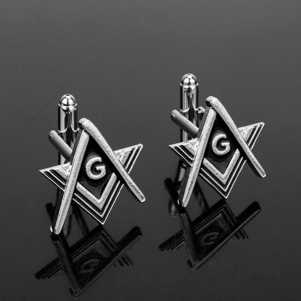 

dongsheng enamel french shirts cufflinks masonic cufflinks fashion brand's ason mason gift for men boys-40, Silver;golden