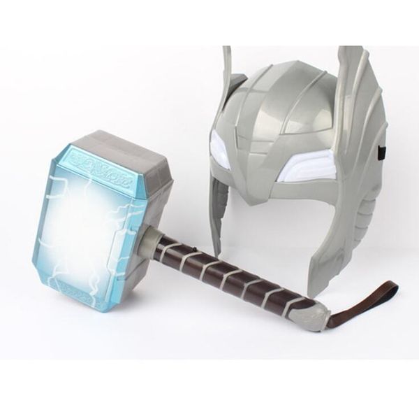 

the avengers alliance led glowing and sounding thor's hammer led mask thor action figures cosplay kids brinquedos gift
