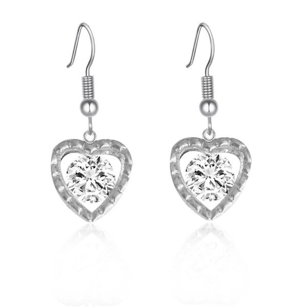 

sparkling zircon pendant earrings for woman heart / stars / round long tassel earrings fashion luxury banquet jewelry gift girls, Golden;silver