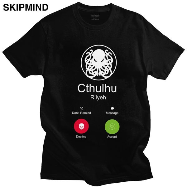 

funny the call of cthulhu t shirt for men pre-shrunk cotton fashion t-shirt short sleeved r'lyeh ocs tee fitted clothing