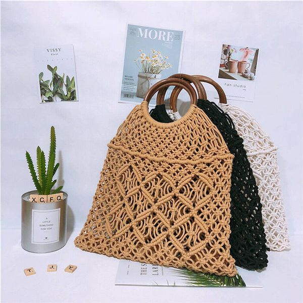 

fashion 2020 summer woven bag casual handbag boho beach style tote bag