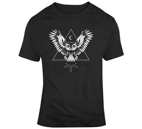 

owl mystic wise animal illuminati diamond pyramid t-shirt