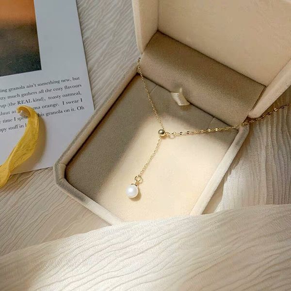 

chains elf's tears adjustable crystal simple necklace, Silver