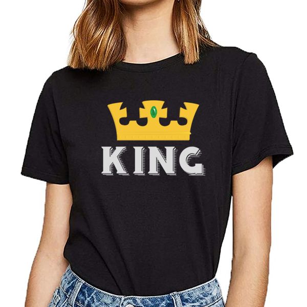 

t shirt women king and queen funny harajuku print female tshirt