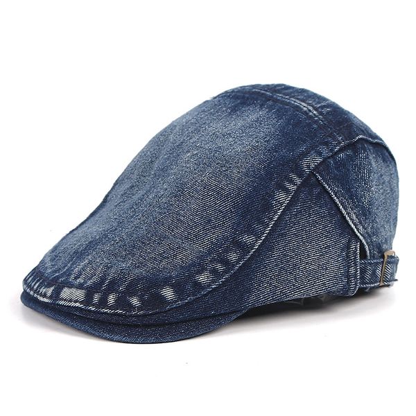 

berets classical denim beret hat for men women 2021 casual summer cap sboy ivy flat adjustable caps homme, Blue;gray