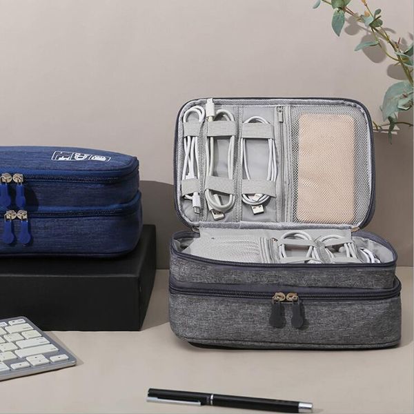 

portable digital storage bags digital usb gadget organizer charger wires cosmetic zipper storage waterproof organizer case